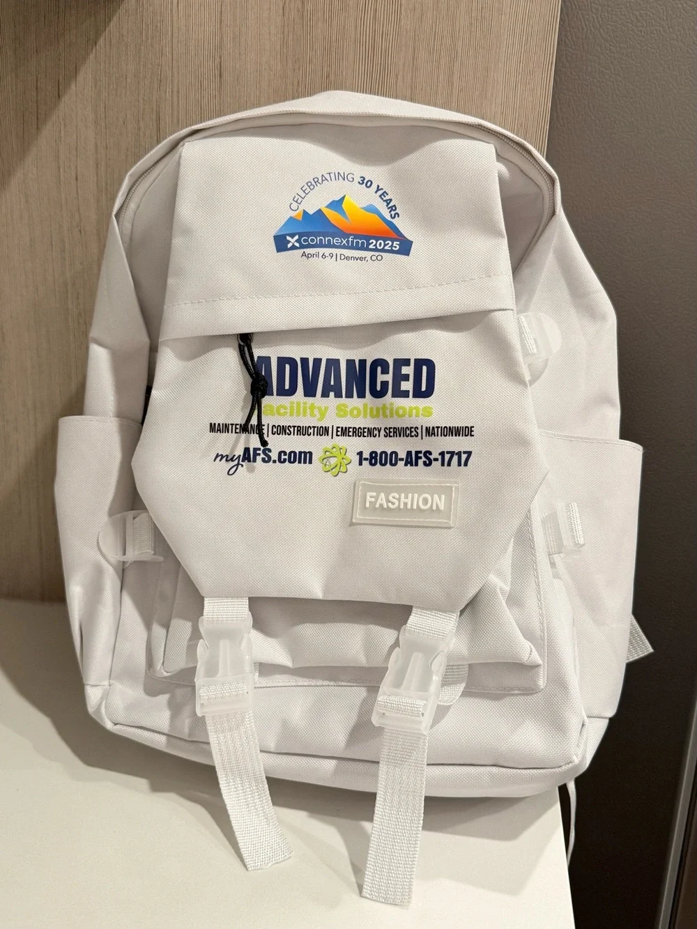 White Logo Backpack